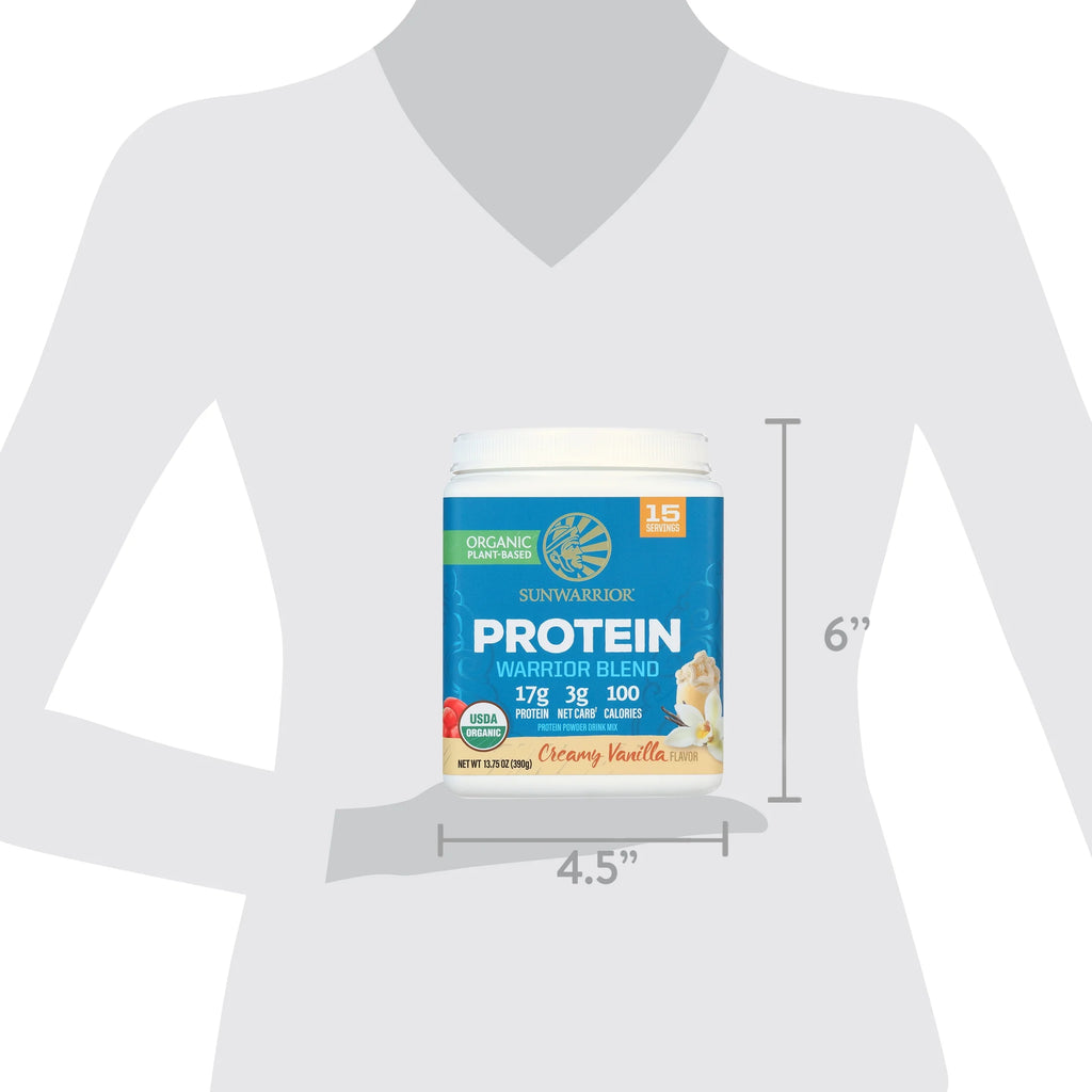 Organic Vanilla Protein Powder - Vegan Superfood, Plant-Based Protein, 13.75oz